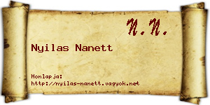 Nyilas Nanett névjegykártya